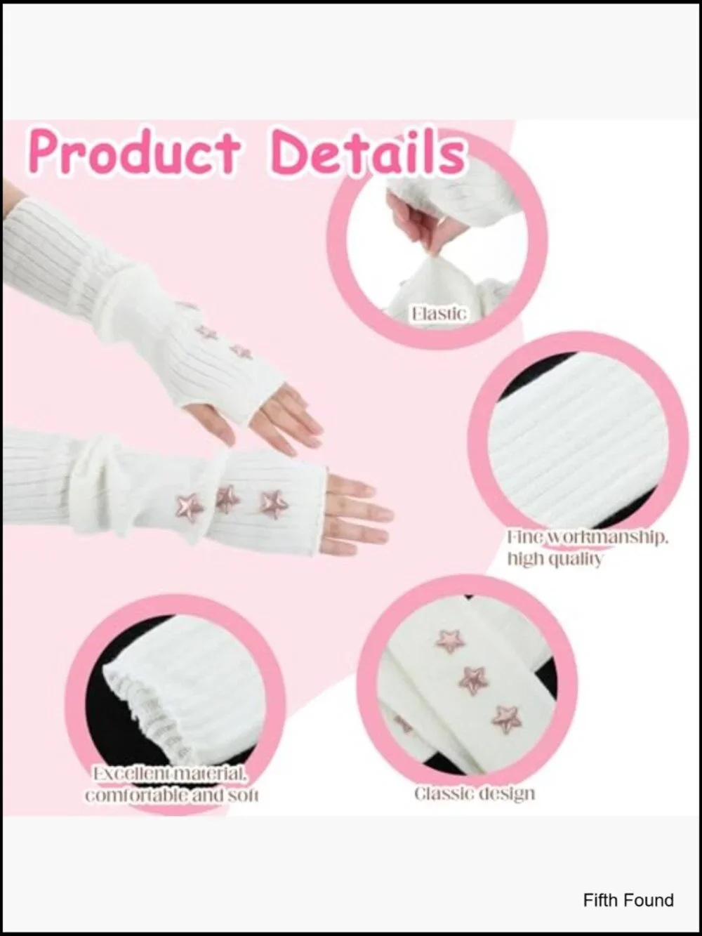 2-Pack Fingerless Knitted Arm Warmers with Thumb Holes